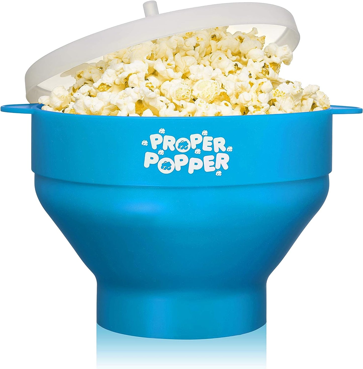 Proper Popper Microwave Popcorn Popper, Silicone Popcorn Maker, Collapsible Bowl BPA Free & Dishwasher Safe - (Turquoise)