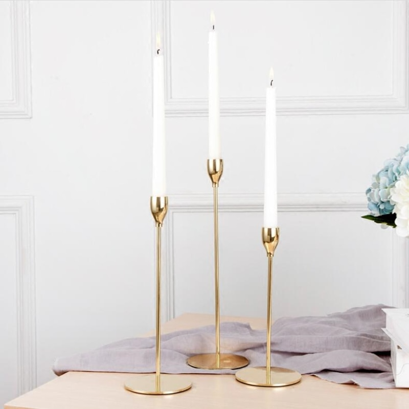 Gold Metal Candle Holders