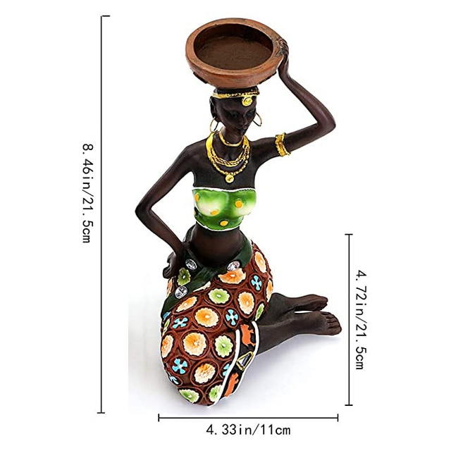 African Figurine Candle Holders Table Decor