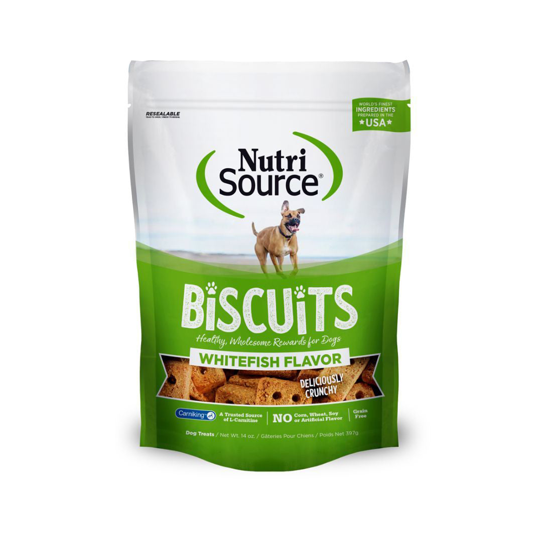 Nutrisource Dog Grain Free Biscuits Whitefish 14oz,