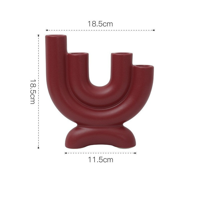 Nordic White Ceramic Candlestick Household Desktop Saor Style
