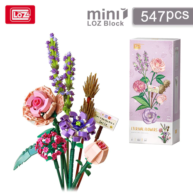 box of 547 pcs of floral building blocks