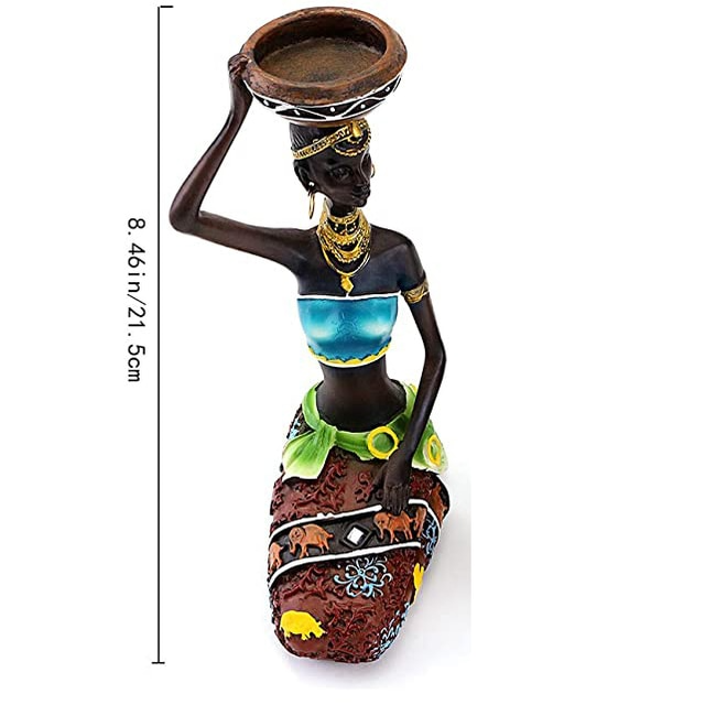 African Figurine Candle Holders Table Decor