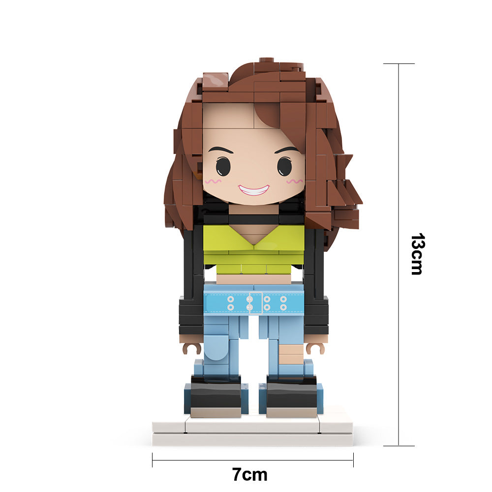 Block Portrait Decor Full Body Customizable 1 Person Custom Cute Brick Figures Small Particle Block Toy