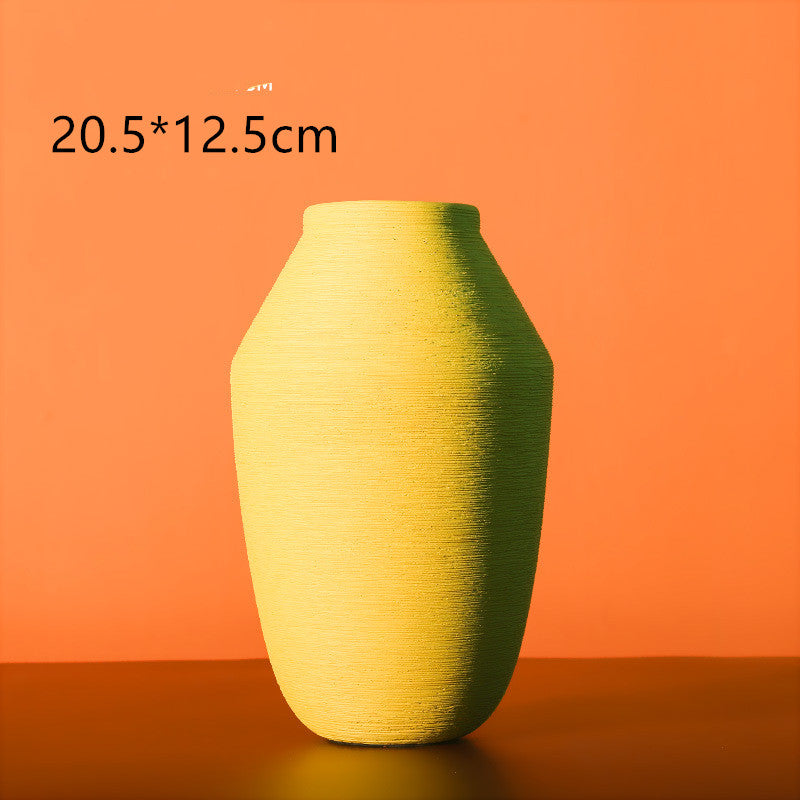 Colourful Morandi Brushed Ceramic Vase