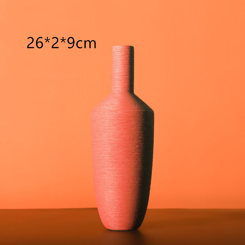 Colourful Morandi Brushed Ceramic Vase