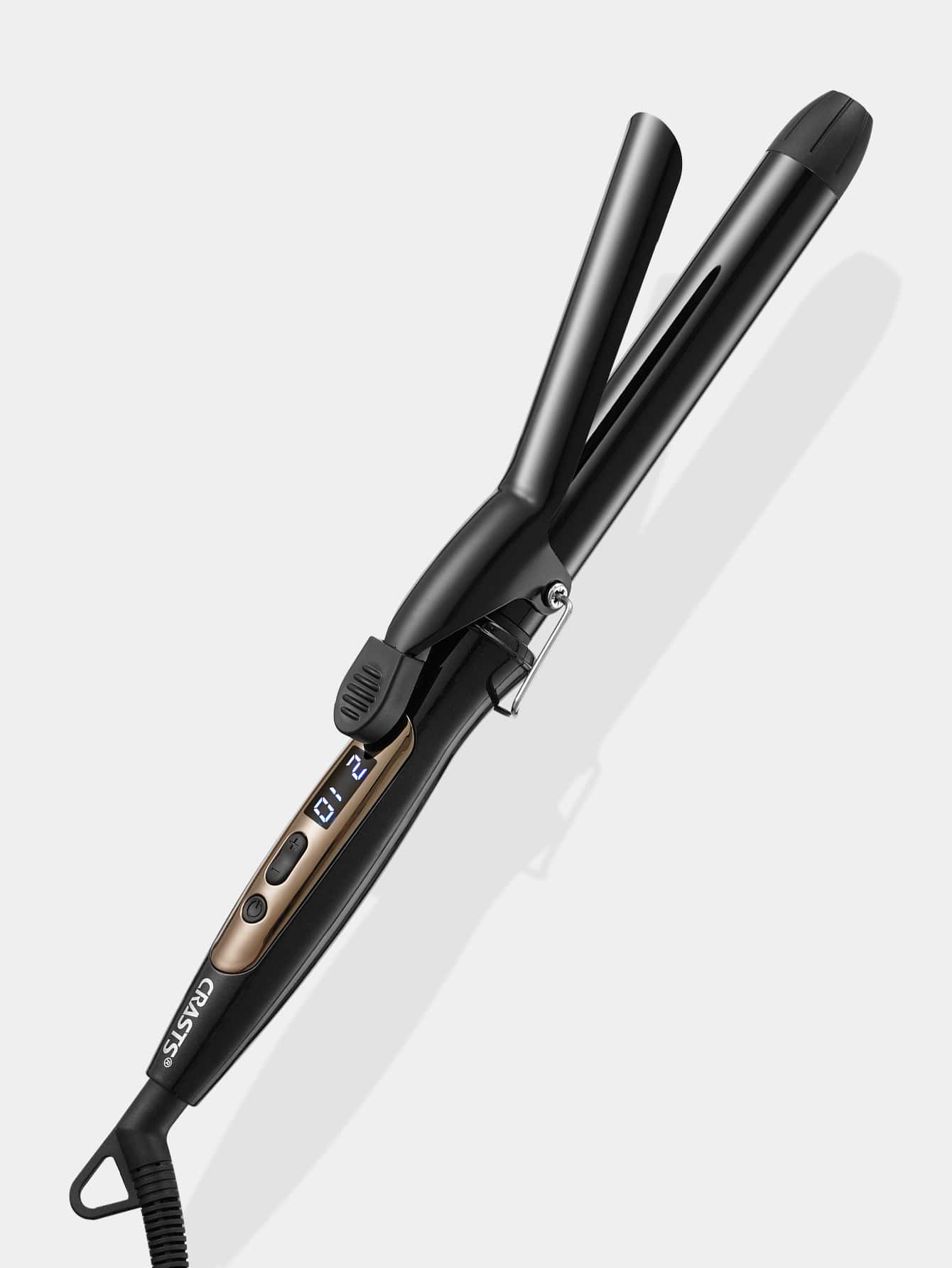 25mm Black Hair Curler With Lcd Display, Adjustable Temperature, Non-damaging And Long Lasting For Home Quick Hair Styling