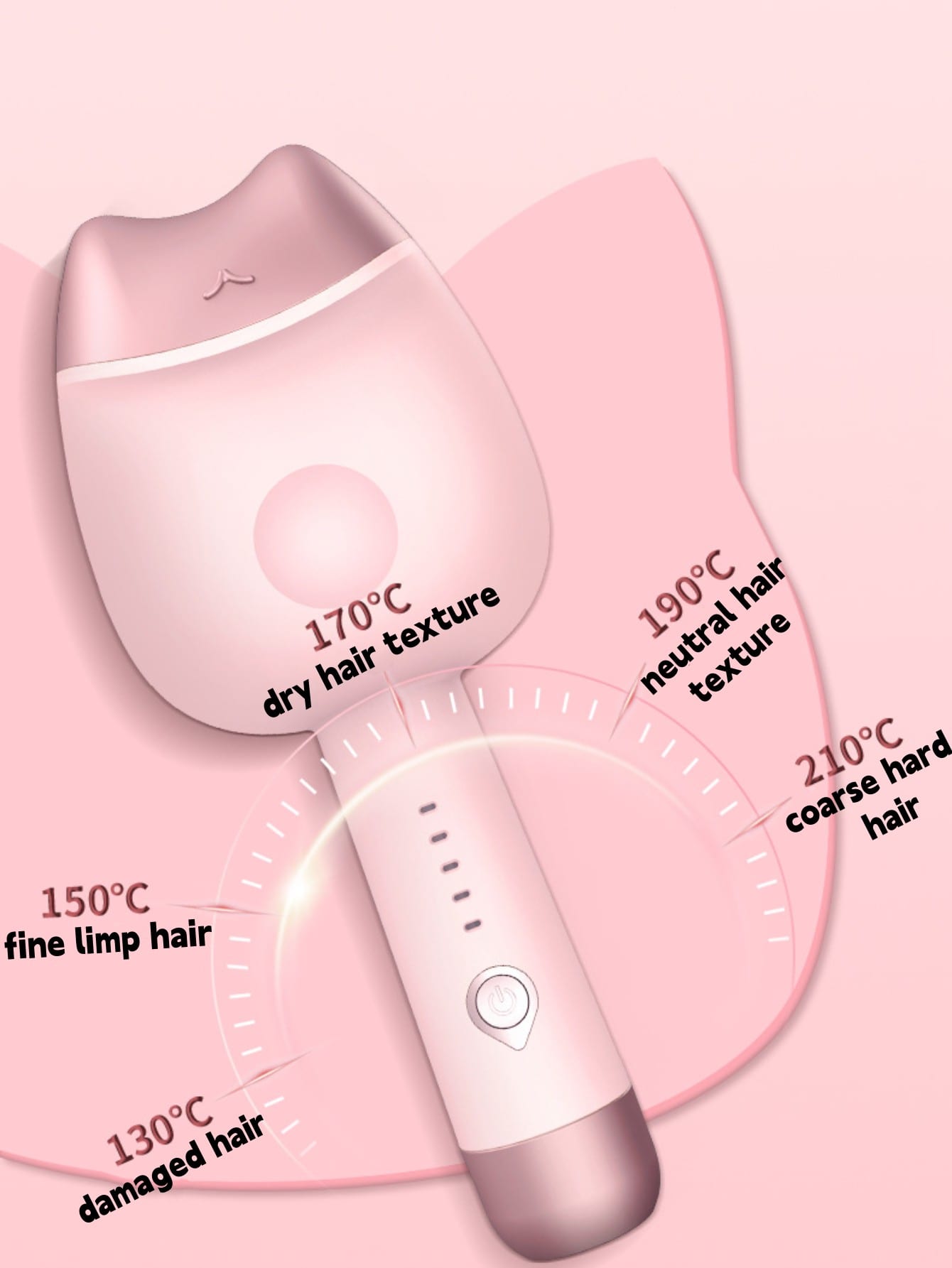 1pc Portable 32mm Automatic Power-off French Egg Roll Curling Iron(plug-in Type) With Anti-scalding Design And Creative Cat Claw Shape, Pink Color, Suitable For Home, Travel And Outdoor Use