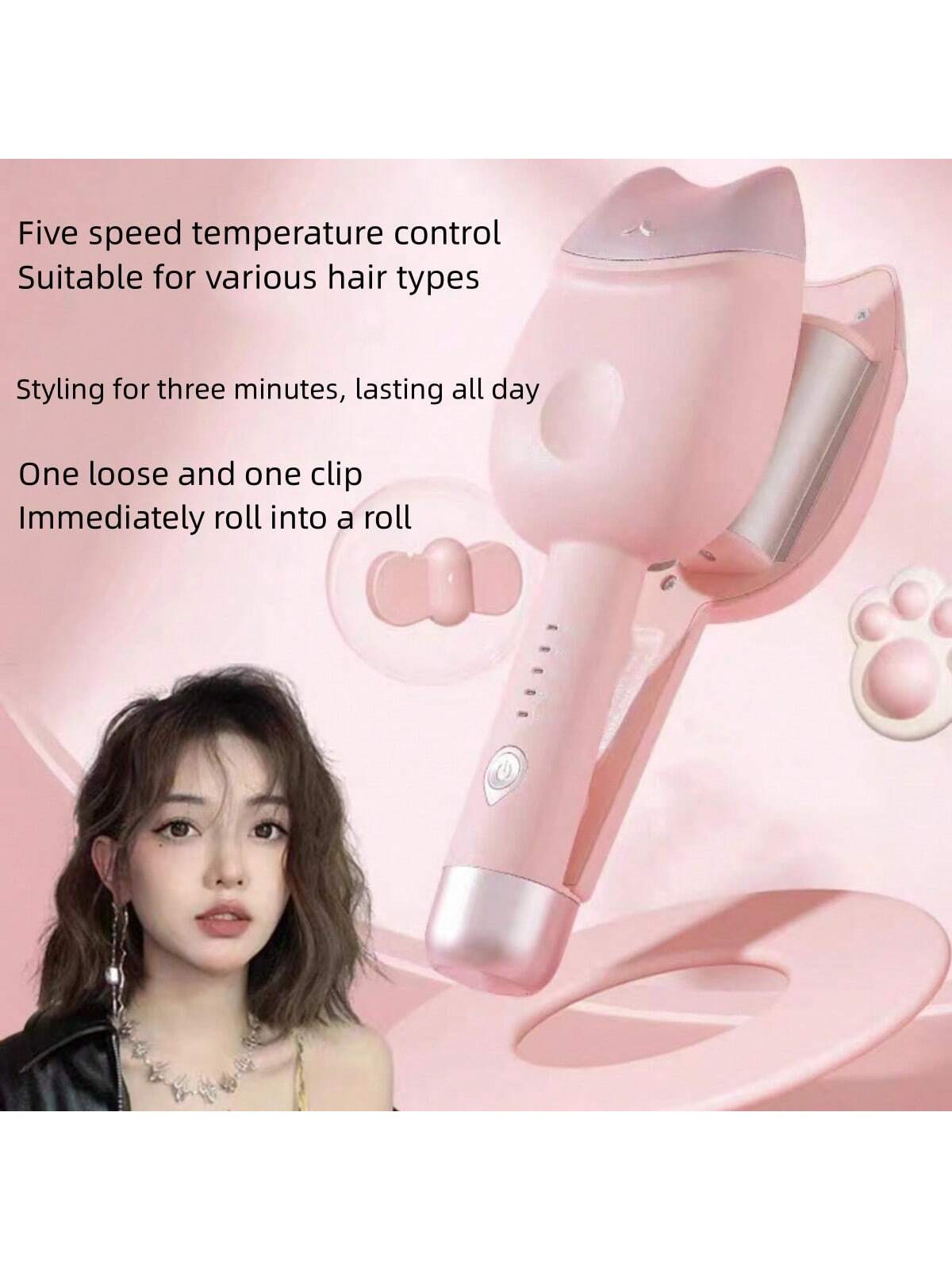 Egg Roll Hair Curling Iron For Women With Clip, Lazy Tool To Create Curls, Waves And Cake Roll Hairstyles