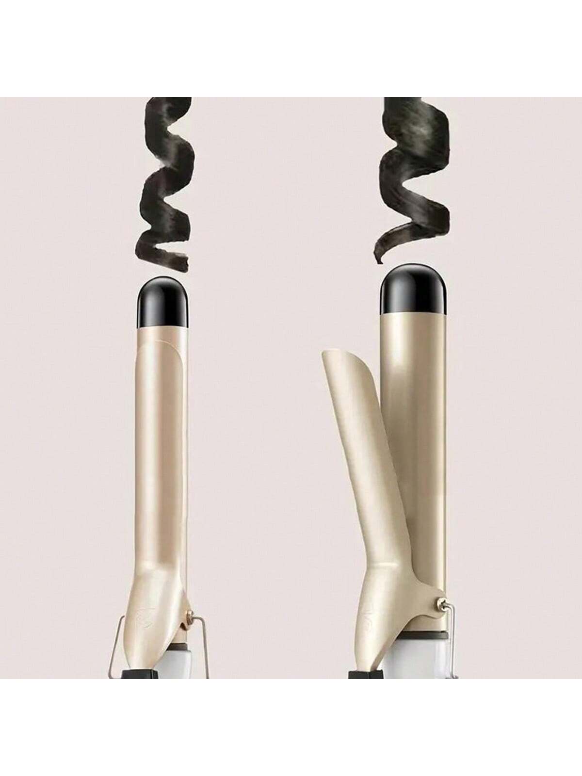 1 Piece - Temperature Regulating Ceramic Glaze Curling Hair Stick, Household Large Wave Golden Electric Hair Stick