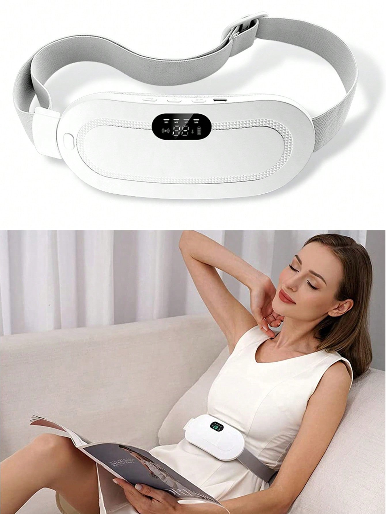 1 Pcs Smart Warm Belt Fast Heating Belly Wrap Belt Back Or Belly Heating Pad Heating And Vibration Massage Belt