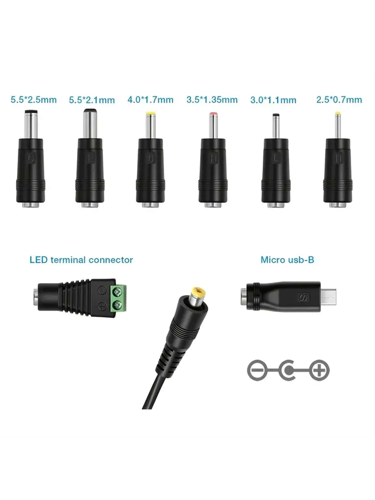 1pc 30W Universal Multi Voltage Fast Charger, 3-12v Adjustable Adapter, With 6 Optional Adapter Plugs, Suitable For 3V To 12V Most Small Household Appliances