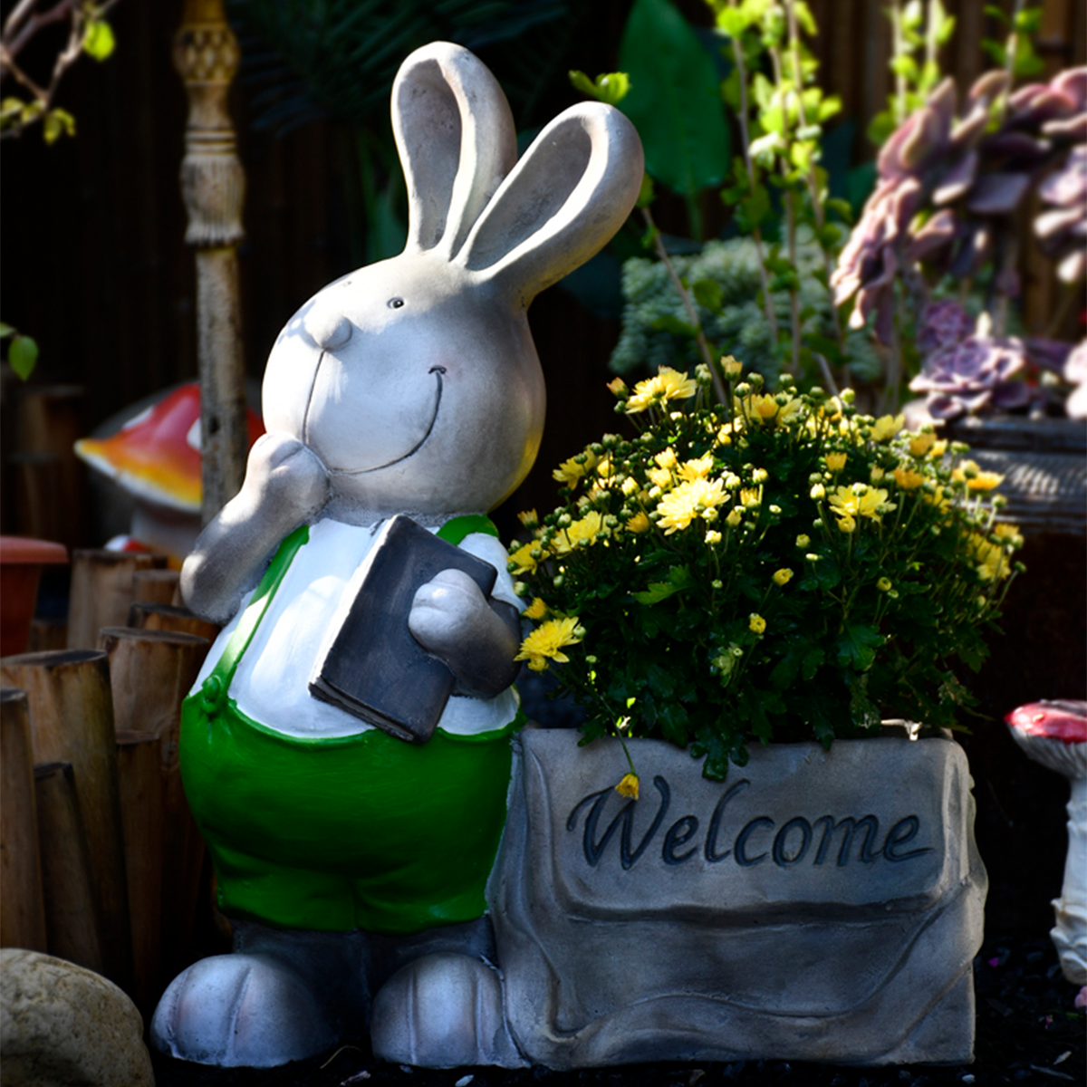Male Rabbit With Bag Succulent Pot Planter