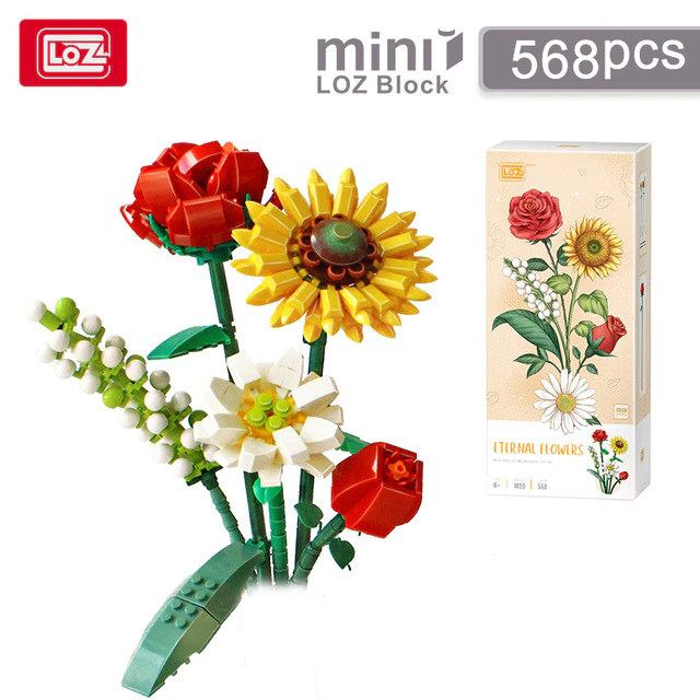 box of 568 pcs of floral building blocks