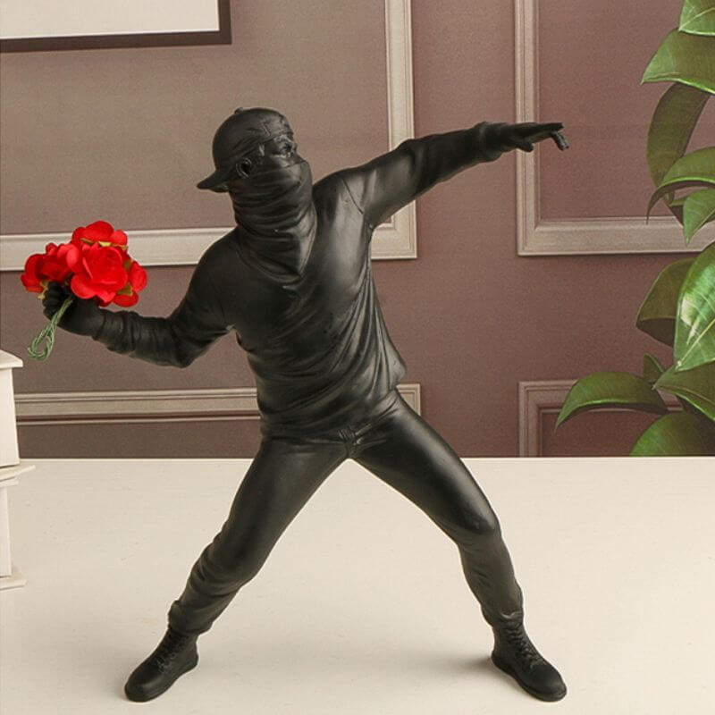 Man throws a bouquet