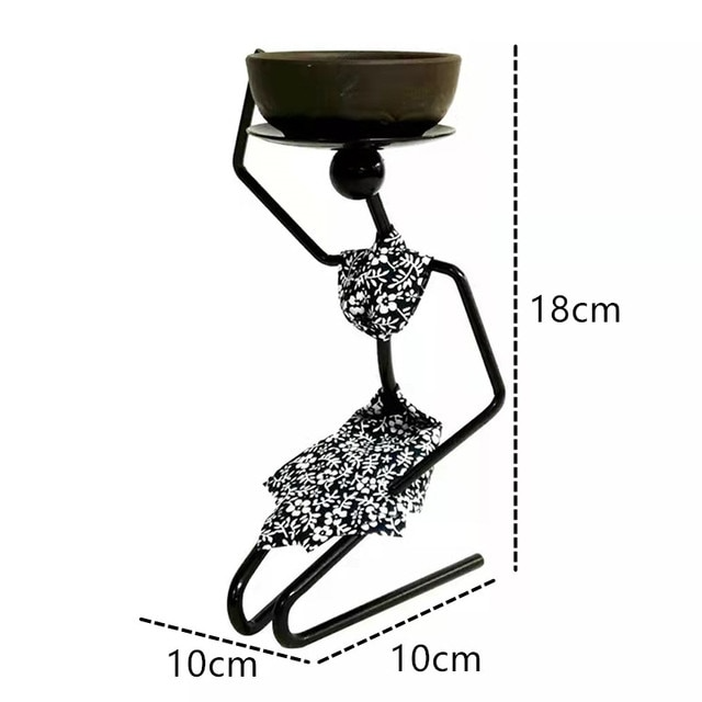 African Figurine Candle Holders Table Decor