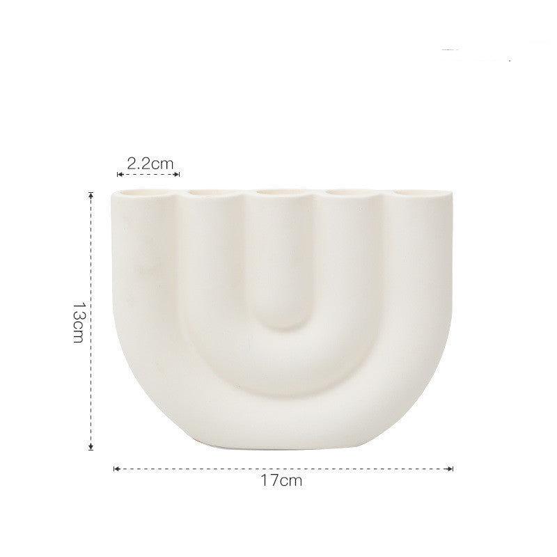 Nordic White Ceramic Candlestick Household Desktop Saor Style