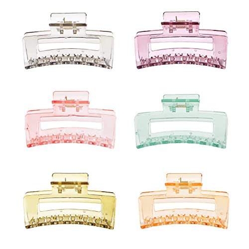 2024 New Jelly Hair Clips,Acrylic Black Hair Clips,Wonderful Gift,Strong Hold Claw Hair Clips for Women Thick Hair & Thin Hair, cute color
