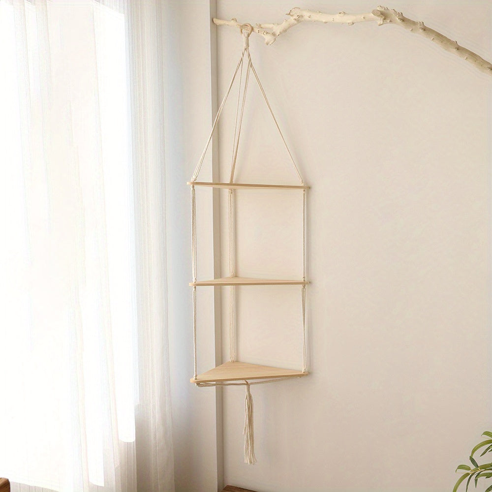 Add a Touch of Nature to Your Home with Macrame Floating Shelves - Perfect for Bedroom, Living Room, Housewarming Gifts & More!
