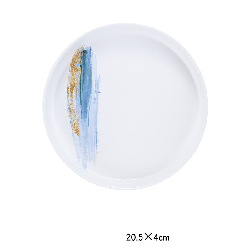 Nordic Personality Simple Ceramic Flat Plate Saor Style