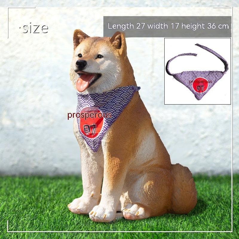 Garden Simulation Shiba Dog Ornament Courtyard Garden Decor