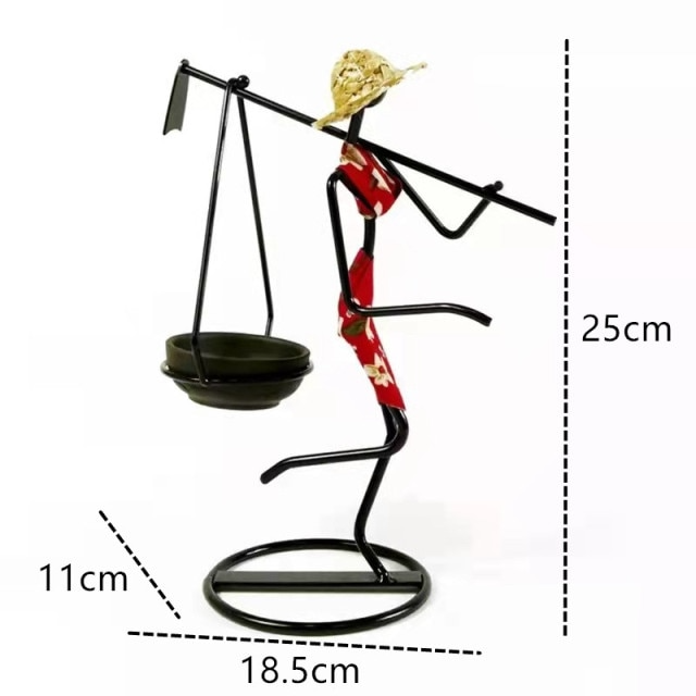 African Figurine Candle Holders Table Decor