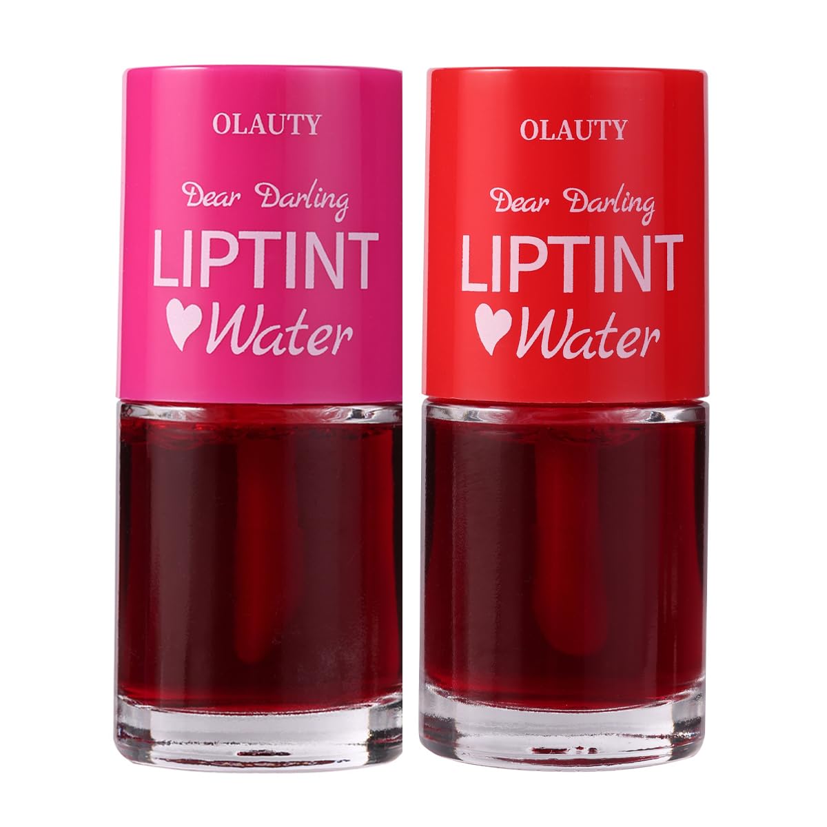 Water Lip Tint Strawberry/Cherry,korean Lip Tint Stain Natural Moisturizing& Non-sticky,Lip/Eye/Cheek 3 in 1 Lip Gloss,Smudge-proof & Lightweight,Vivid Color