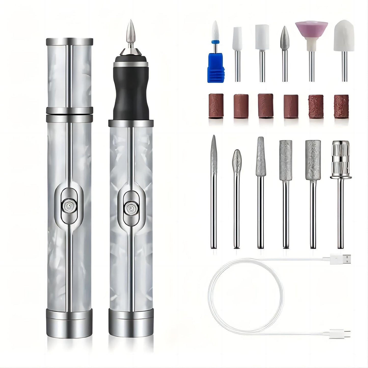 Portable Electric Nail Drill, Compact Electrical Professional Nail File Kit for Acrylic, Gel Nails, Home and Salon Use Manicure Pedicure Polishing Tools