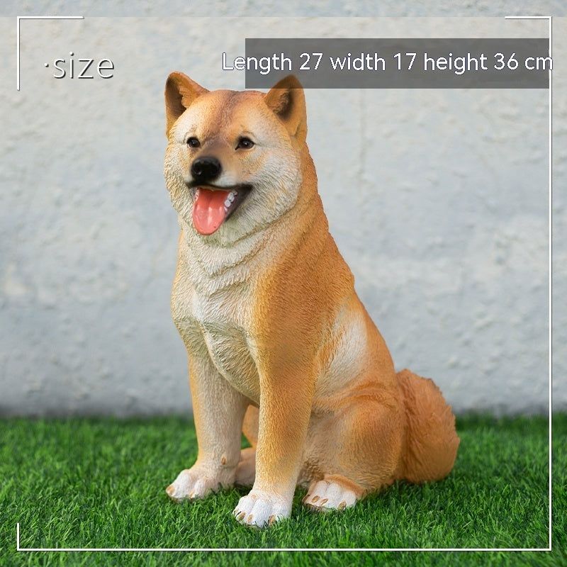 Garden Simulation Shiba Dog Ornament Courtyard Garden Decor