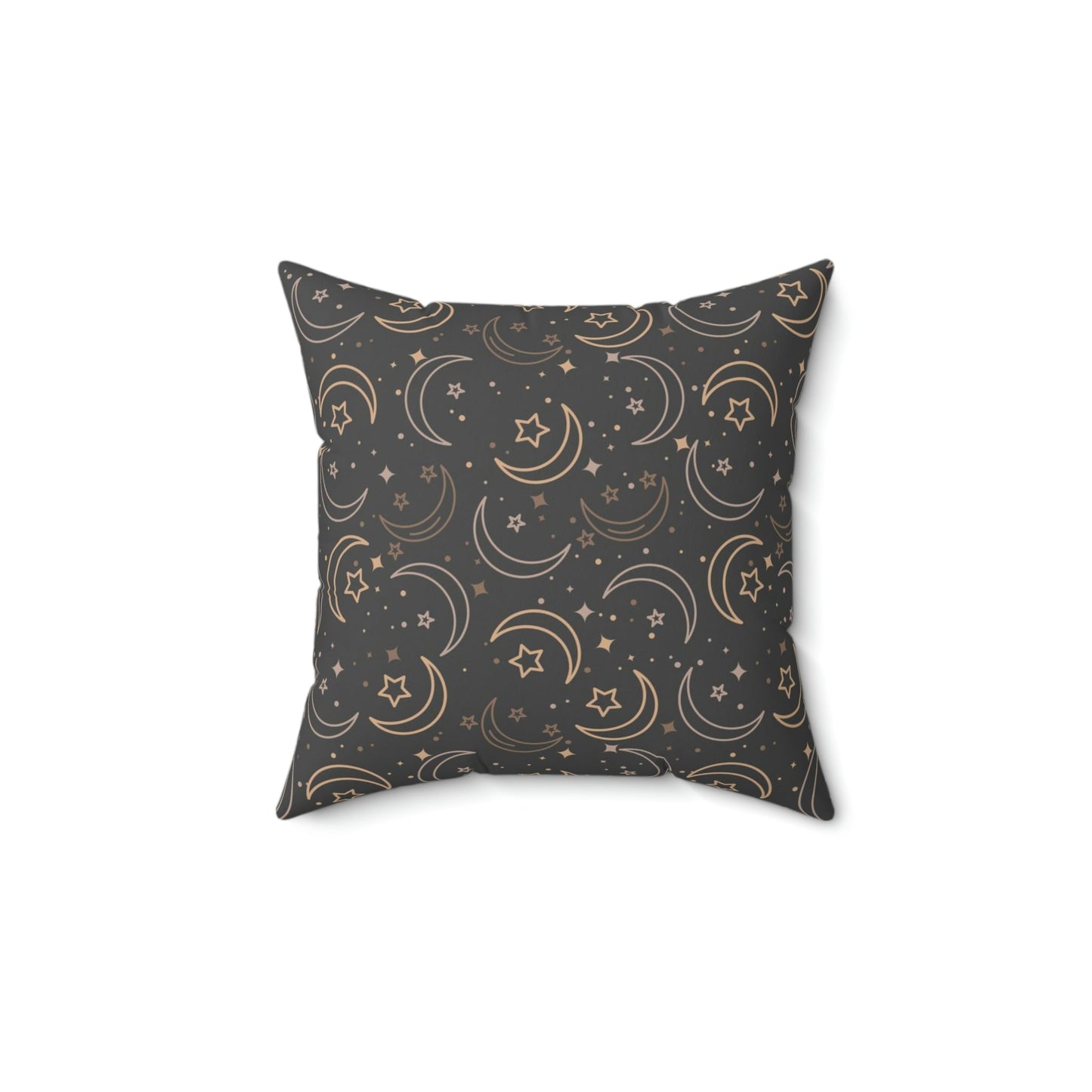 Elegant Moons Dark Gray Faux Suede Square Pillow Cover