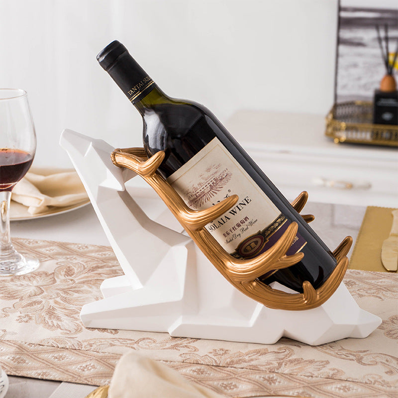 Nordic Light Luxury Wine Rack Deer Decoration Creative Wine Cabinet Dining Table Decoration GND Products