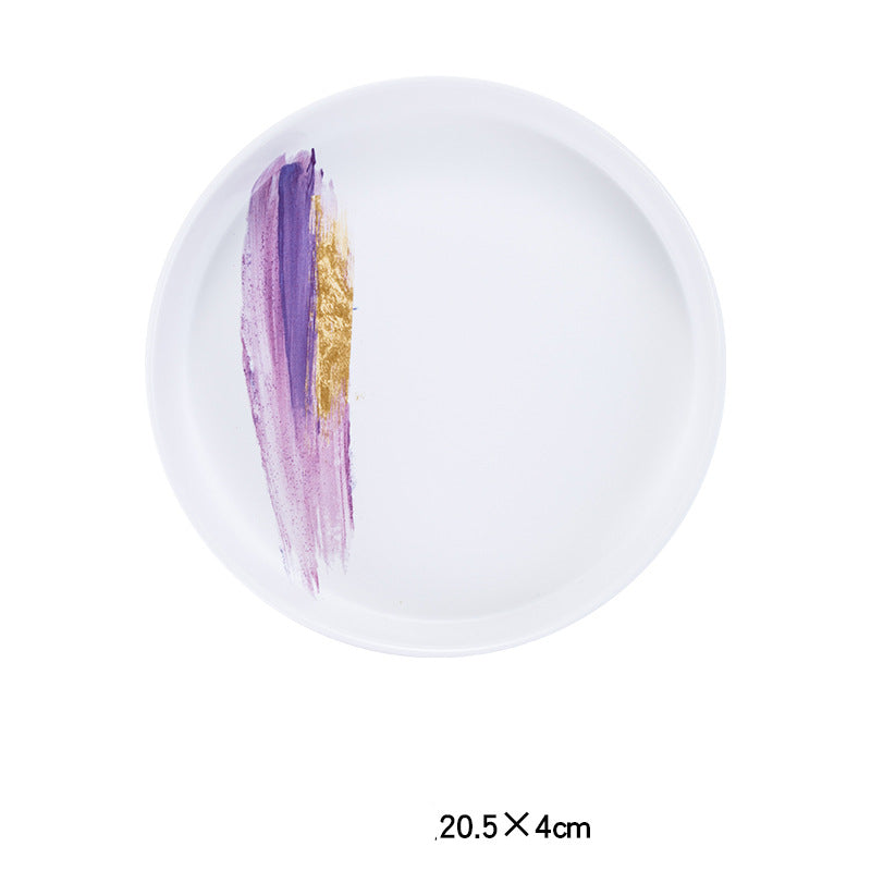 Nordic Personality Simple Ceramic Flat Plate Saor Style