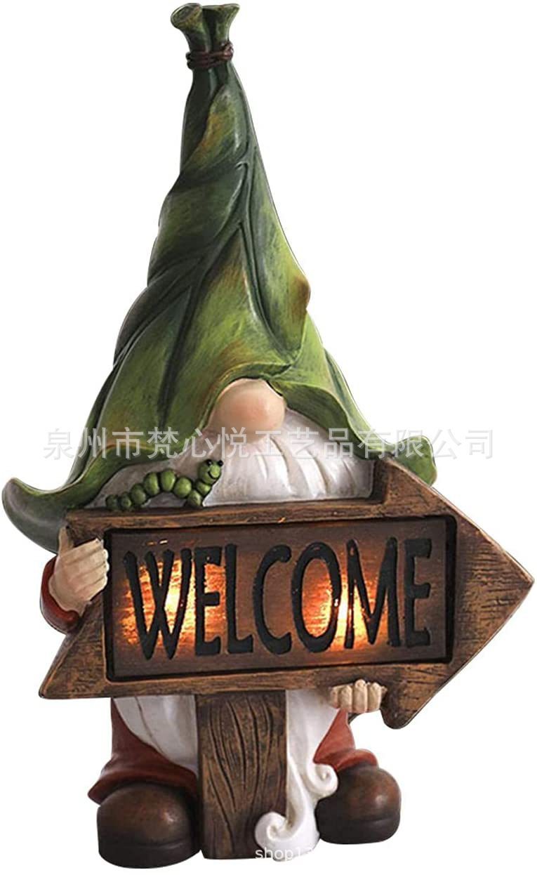 Creative Outdoor Solar Decorative Lamp Garden Crafts Resin Statue Ornaments GArden Decor
