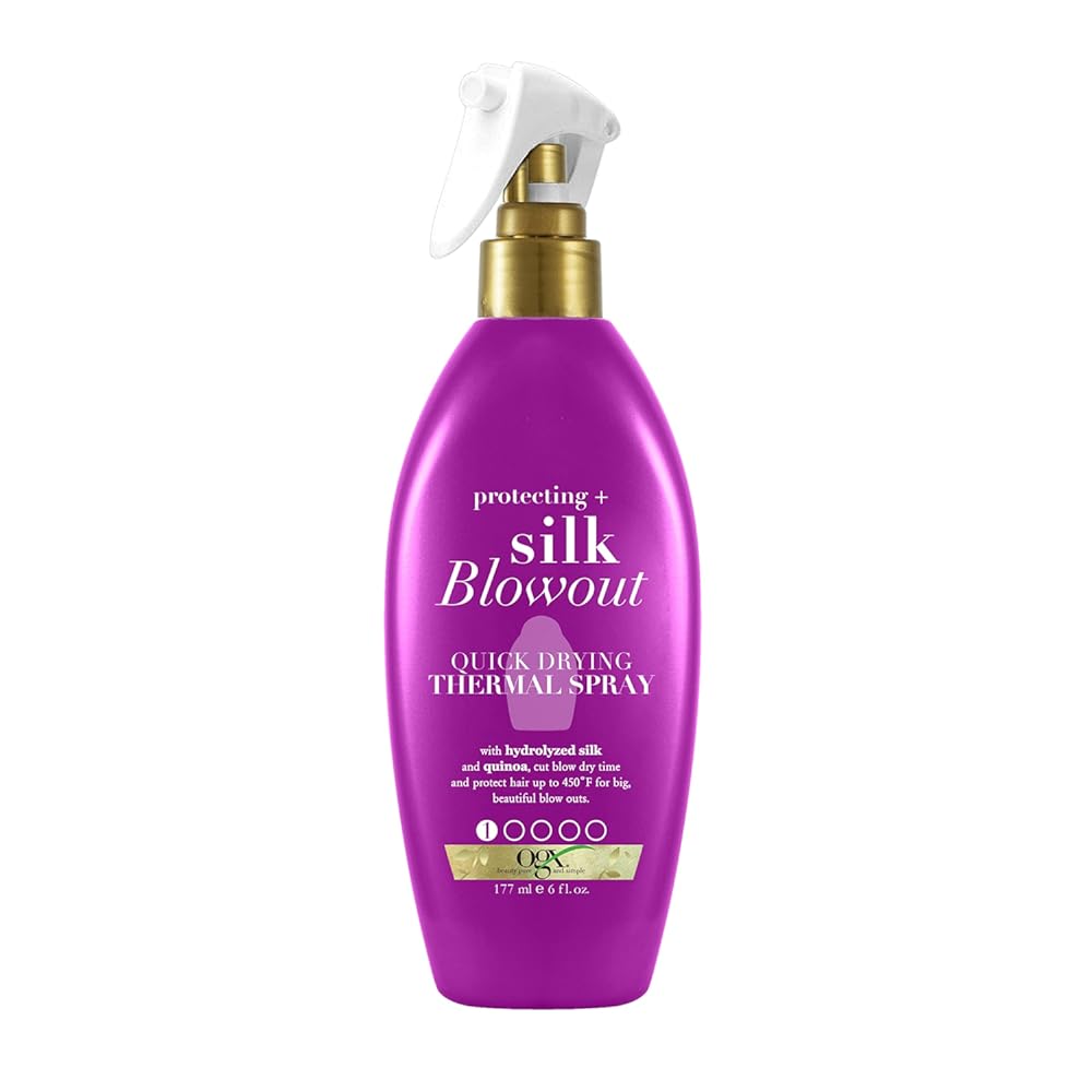 OGX Protecting + Silk Blowout Quick Drying Thermal Spray, 6 Fl Oz (Pack of 1)