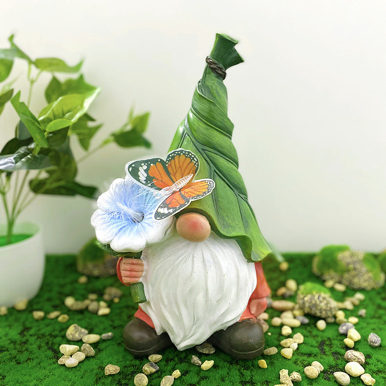 Creative Outdoor Solar Decorative Lamp Garden Crafts Resin Statue Ornaments GArden Decor