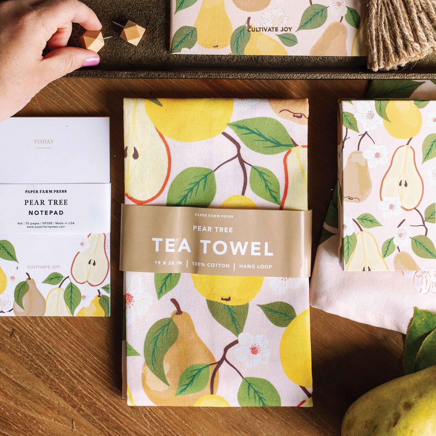 Paper Farm Press - Pear Tree Tea Towel