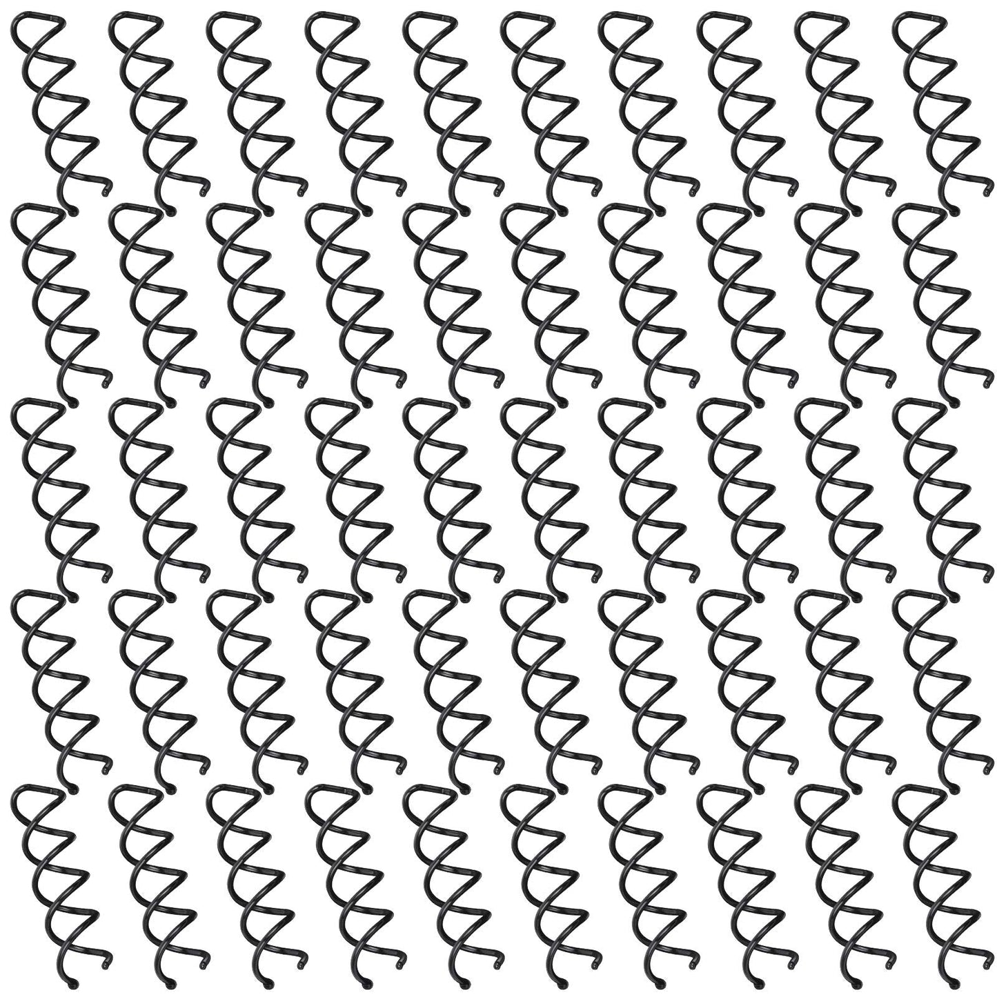 FANDAMEI 50PCS Spiral Hair Pins, Spin Pins Non-Scratch Round Tips, Twist Screw Hair Pin for Women Bun Hair Style DIY, Spiral Bobby Pins Black