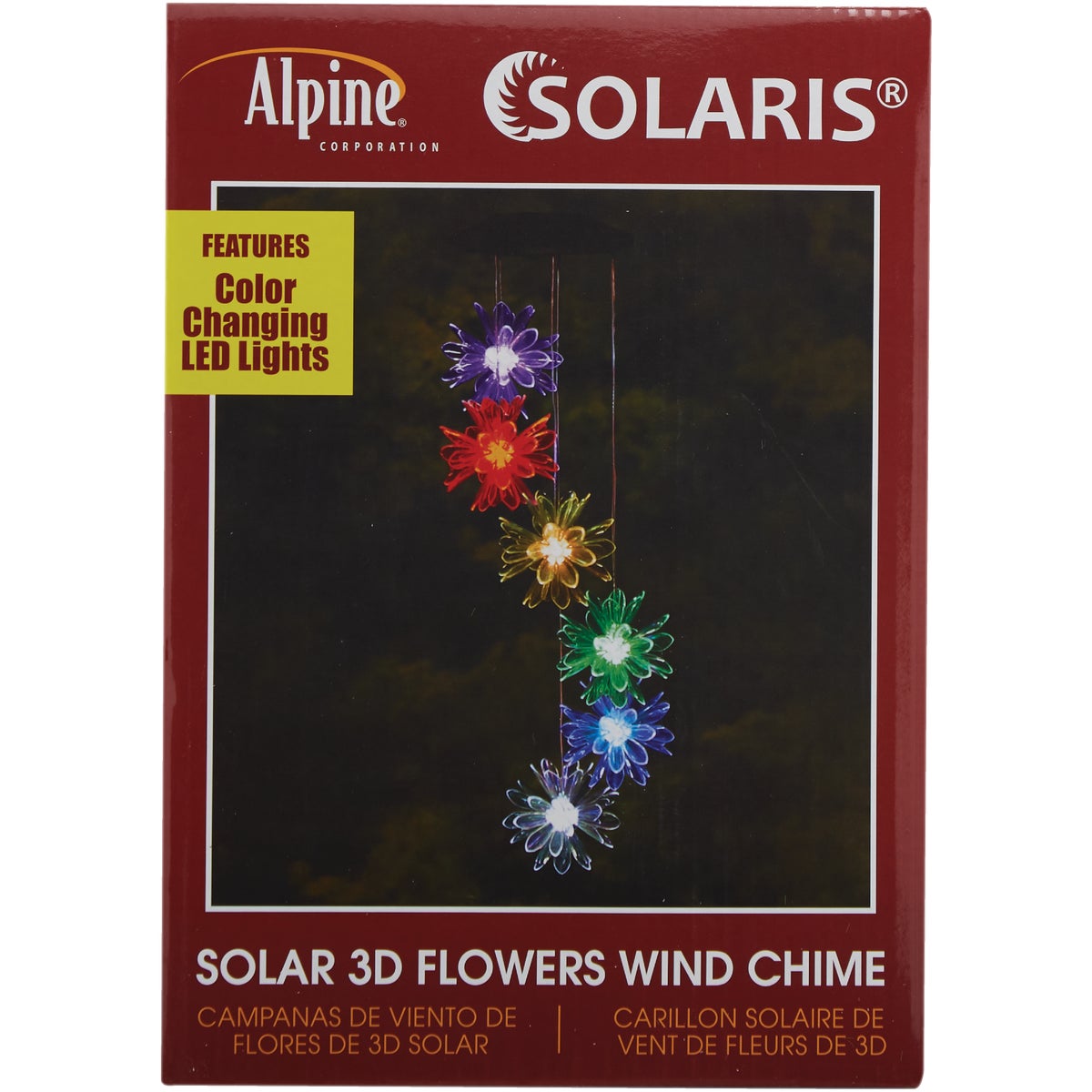 Alpine 28 In. Solar Color Changing Flower Mobile