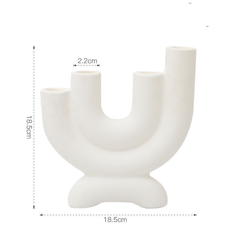 Nordic White Ceramic Candlestick Household Desktop Saor Style