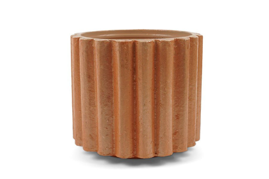 Flower Pot Large Corrugated Capiz Pulp Decor Kinta Rosy