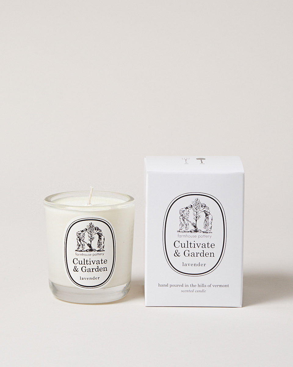 studio image of cultivate & garden candle, lavender