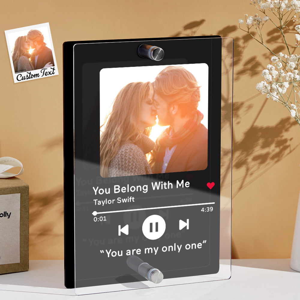 Custom Photo Song Acrylic Plaque Engraved Music Theme Picture Frame Valentine's Day Gifts