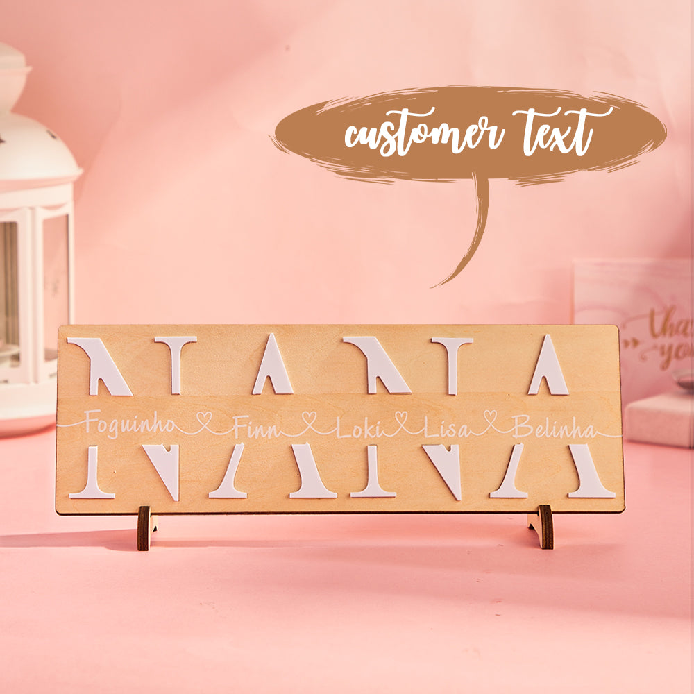Custom Engraved Decorative Wooden Letters Decorate Gift for Mother