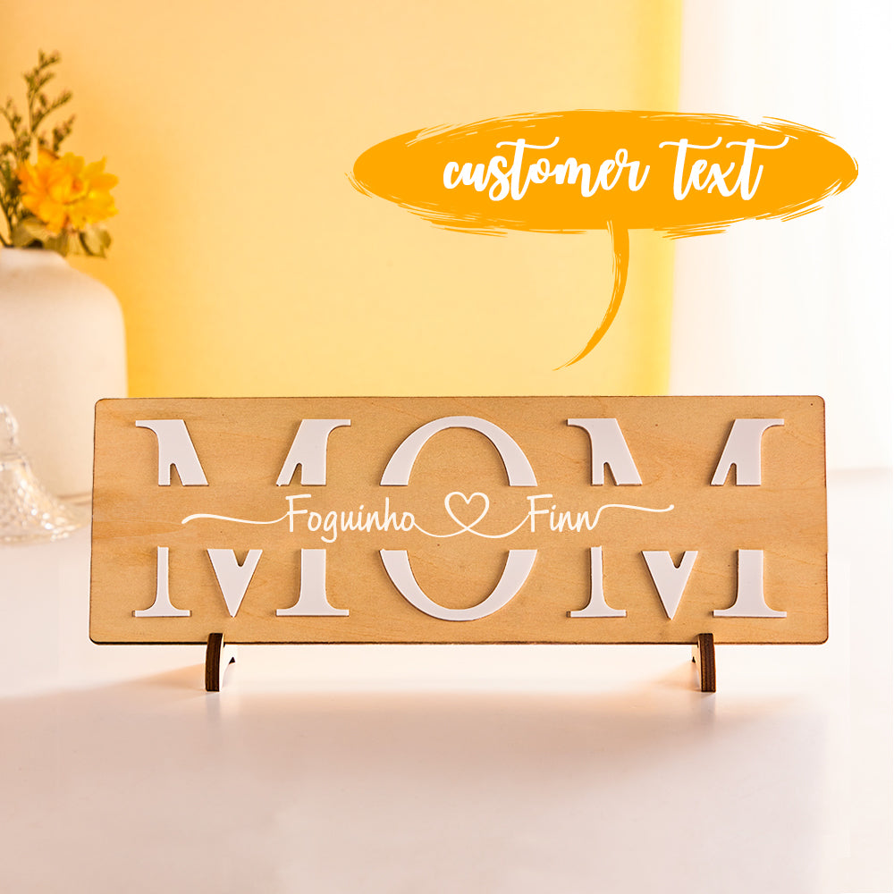 Custom Engraved Ornament Wooden Lettering Ornament Gift for Mother