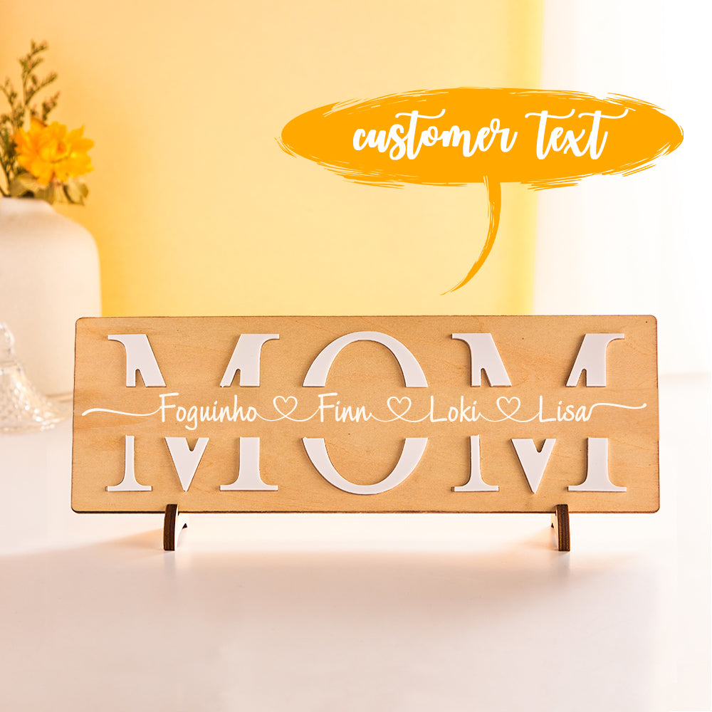 Custom Engraved Ornament Wooden Lettering Ornament Gift for Mother