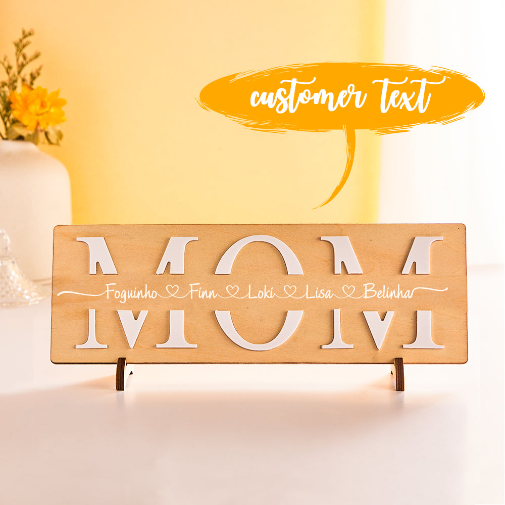 Custom Engraved Ornament Wooden Lettering Ornament Gift for Mother