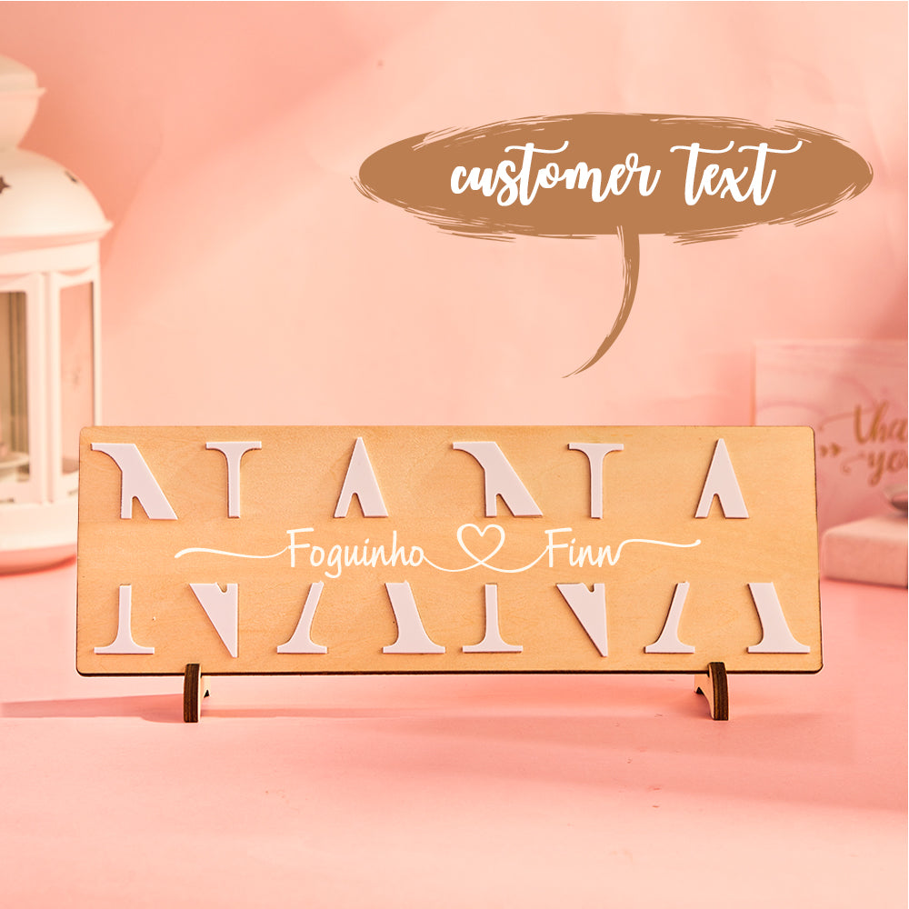 Custom Engraved Decorative Wooden Letters Decorate Gift for Mother