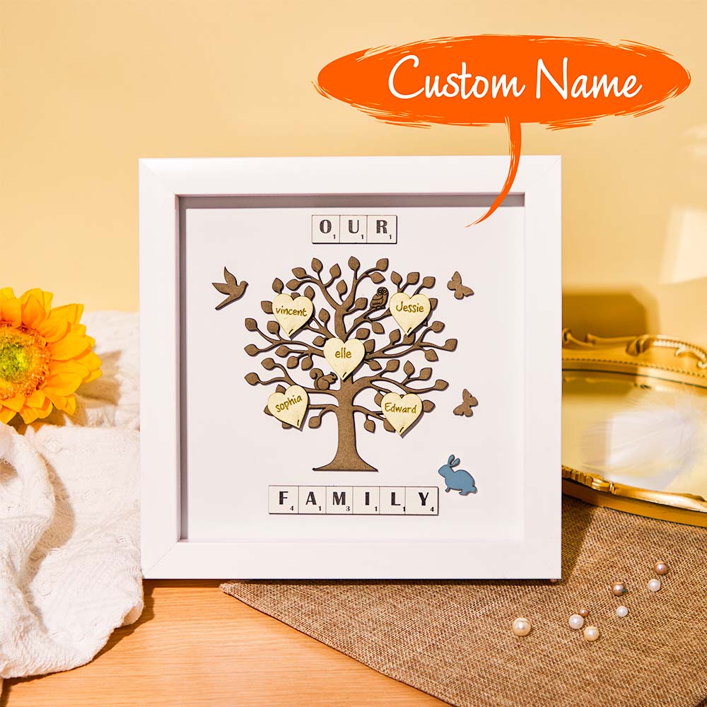 Custom Names Tree Frame Desk Decoration Personalized Family Tree Father's Day Gifts
