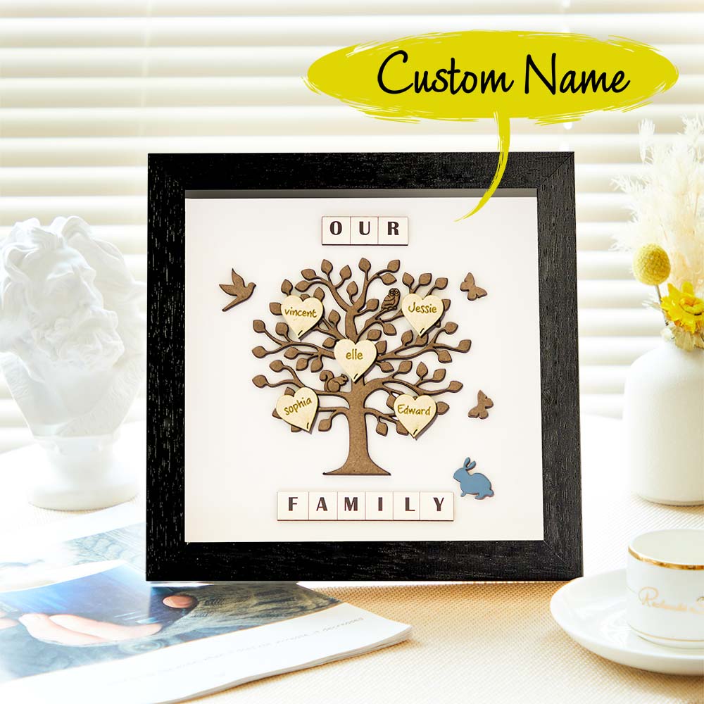 Custom Names Tree Frame Desk Decoration Personalized Family Tree Father's Day Gifts