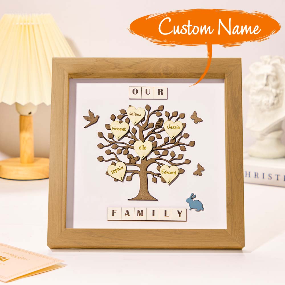 Custom Names Tree Frame Desk Decoration Personalized Family Tree Father's Day Gifts